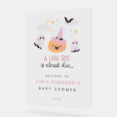 Baby shower d'Halloween rose Little Boo Bienvenue (Angle)