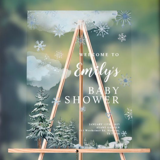 Baby shower d'hiver Affiche de bienvenue, Baby sho (Neutre)