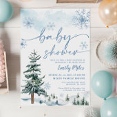 Baby shower d'hiver bleu Invitation
