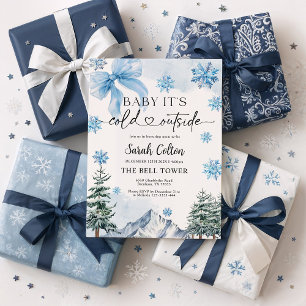 Baby shower d'hiver bleu Invitation