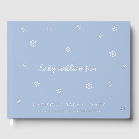 Baby shower d'hiver Boy Blue Snowflakes (Recto)