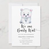 Baby shower d'hiver de l'ours polaire Invitation (Devant)