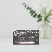 Baby shower d'hiver Déchets Carte Raffle Fille Ros (Debout devant)