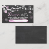 Baby shower d'hiver Déchets Carte Raffle Fille Ros (Devant / Derrière)