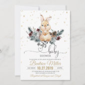 Baby shower d'hiver Invitation Bois (Devant)