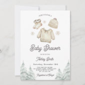 Baby shower d'hiver Invitation froid Dehors Noël (Devant)