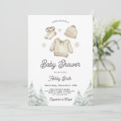 Baby shower d'hiver Invitation froid Dehors Noël (Debout devant)