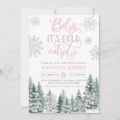 Baby shower d'hiver Invitation Il fait froid dehor (Devant)