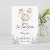 Baby shower d'hiver Invitation Il fait froid dehor (Debout devant)
