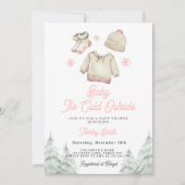 Baby shower d'hiver Invitation Il fait froid dehor (Devant)
