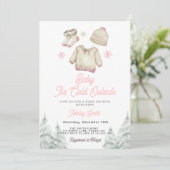 Baby shower d'hiver Invitation Il fait froid dehor (Debout devant)