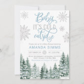 Baby shower d'hiver Invitation Il fait froid dehor (Devant)
