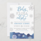 Baby shower d'hiver Invitation Il fait froid dehor (Devant)