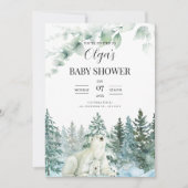 Baby shower d'hiver invitation Mama Bear Baby Show (Devant)
