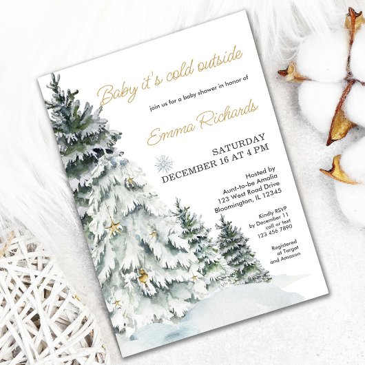 Baby shower d'hiver Invitation neutre genre