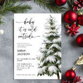 Baby shower d'hiver Invitation set, bébé il fait f
