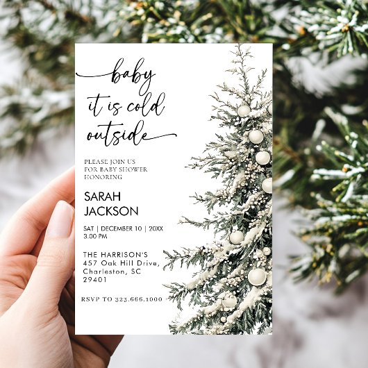 Baby shower d'hiver Invitation set, bébé il fait f
