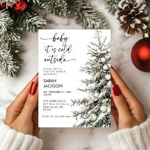 Baby shower d'hiver Invitation set, bébé il fait f