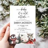 Baby shower d'hiver Invitation set, bébé il fait f