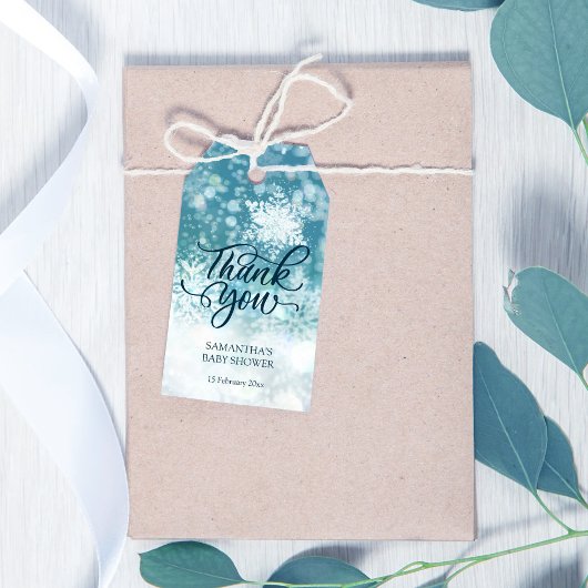Baby shower d'hiver merci pour les étiquettes