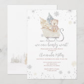 Baby shower d'hiver Ours et invitation neutre de n (Devant / Derrière)