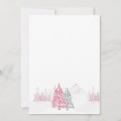 Baby shower d'hiver Ours et invitation rose neige (Dos)