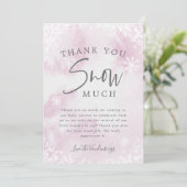 Baby shower d'hiver rose Merci neige beaucoup cart (Debout devant)