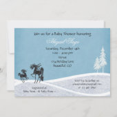 Baby shower d'hiver Silhouette Horse Invitation (Dos)