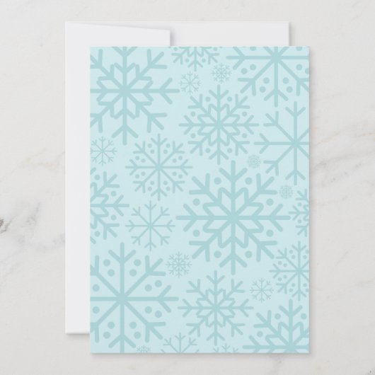 Baby shower d'hiver Snowflake Invitation Invitatio (Dos)