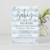 Baby shower d'hiver Snowflakes Invitation (Debout devant)