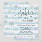 Baby shower d'hiver Snowflakes Invitation (Devant / Derrière)