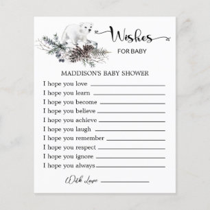 Baby shower d'hiver Voeux pour la carte bébé