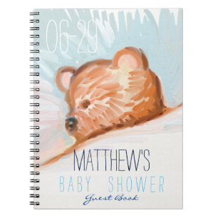 Baby shower d'hôtes Sleeping Teddy Bear Livre d'or