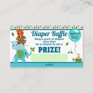 Baby shower DIAPER RAFFELTICKETS Informatiekaartje