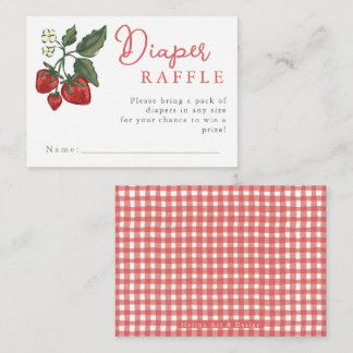 Baby Shower Diaper Raffle Ticket Berry Theme Informatiekaartje