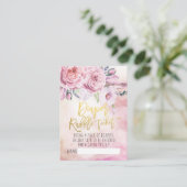 Baby shower Diaper Raffle Ticket Bohemian Flowers Informatiekaartje (Staand voorkant)