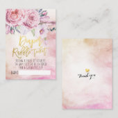 Baby shower Diaper Raffle Ticket Bohemian Flowers Informatiekaartje (Voorkant / Achterkant)