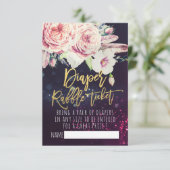 Baby shower Diaper Raffle Ticket Boho Floral Light Kaart (Staand voorkant)