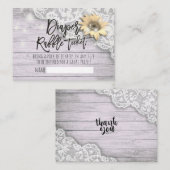Baby shower diaper Raffle Ticket Lace Sunflower Informatiekaartje (Voorkant / Achterkant)