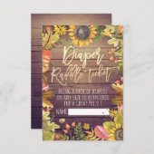 Baby shower Diaper Raffle Ticket Pumpkin Sunflower Kaart (Voorkant / Achterkant)