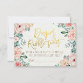 Baby shower Diaper Raffle Ticket Waterverf Floral Kaart (Voorkant)