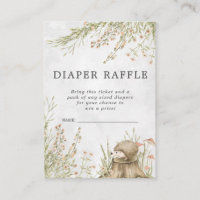 baby shower Diaper Raffle Ticket | Woodland Animal