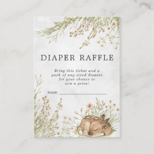 baby shower Diaper Raffle Ticket   Woodland Deer Informatiekaartje