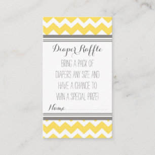 baby shower Diaper Raffle Tickets Chevron Yellow Informatiekaartje
