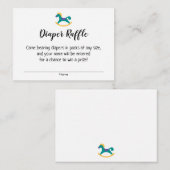 Baby shower Diaper Raffle Tickets met Rocking Hors Informatiekaartje (Voorkant / Achterkant)