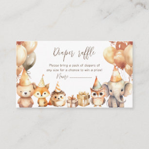 Baby Shower Dieren luierspelingsloterij ticket Informatiekaartje