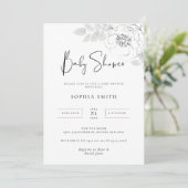 Baby shower d'illustration botanique Invitation (Debout devant)