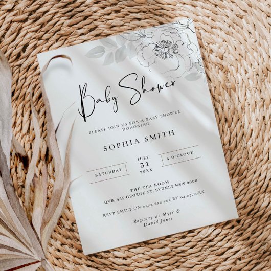 Baby shower d'illustration botanique Invitation