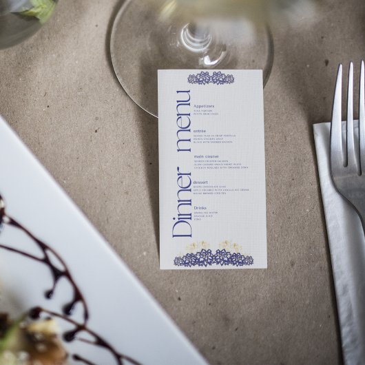 Baby shower Dinner Menu Flat Kaart