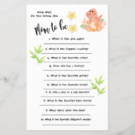 Baby shower Dinosaur Hoe goed je de kaart kent